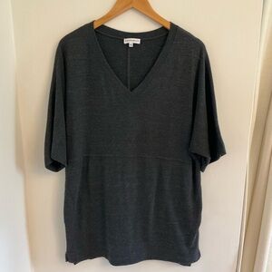 Community by Aritzia Short Sleeve Fleece Charcoal Gray Tunic